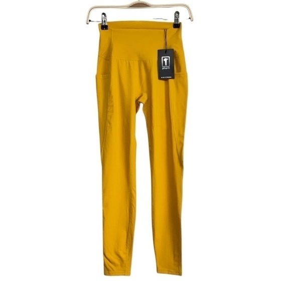 1st Phorm Yellow Leggings Workout Yoga High Intensity Leggings Size Medium - Picture 1 of 9